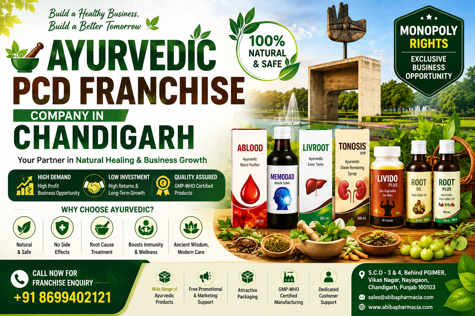 Ayurvedic pcd franchise in Chandigarh