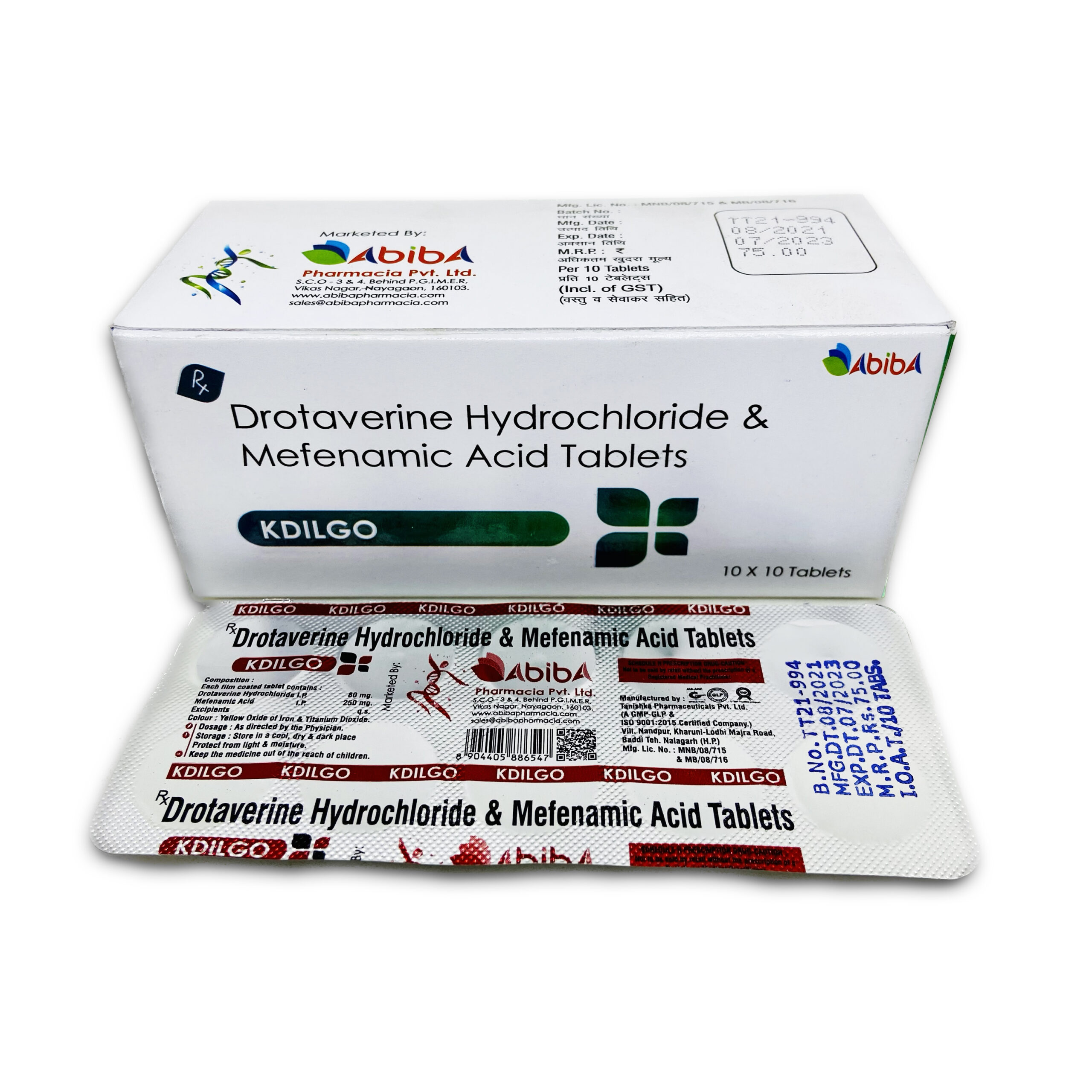 Drotaverine 80 + Mefenamic 250 Tablets